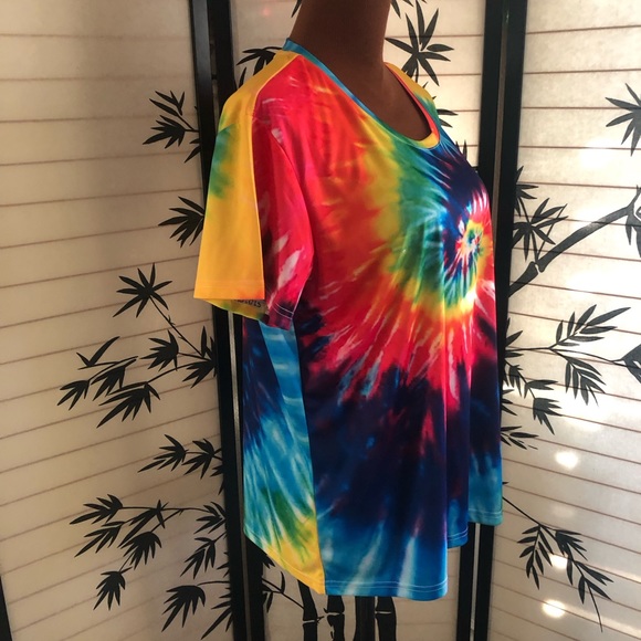 Losturban Colorful Tie Dye Swirl T-Shirt Women’s Plus Size XXL - Picture 5 of 14